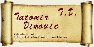 Tatomir Dimović vizit kartica